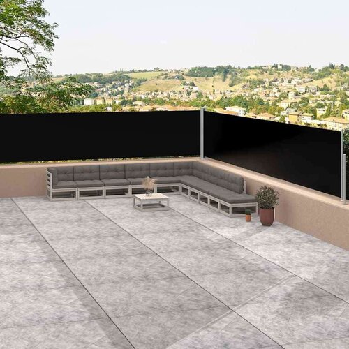 vidaXL Uvlačiva bočna tenda crna 117 x 1200 cm Cijene