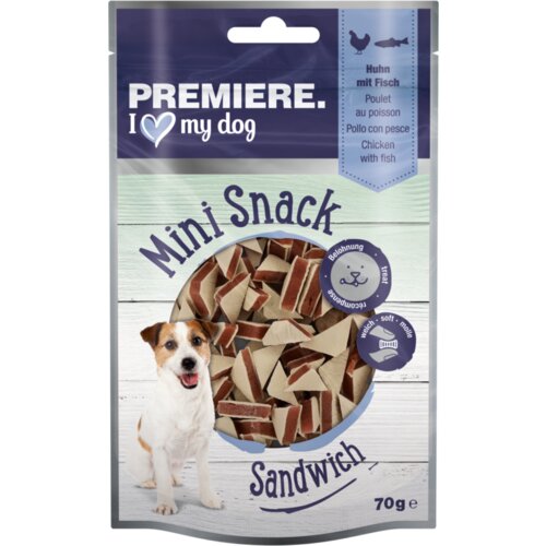 Premiere poslastica za pse Mini Snack Sandwich piletina i riba 70 g Cene