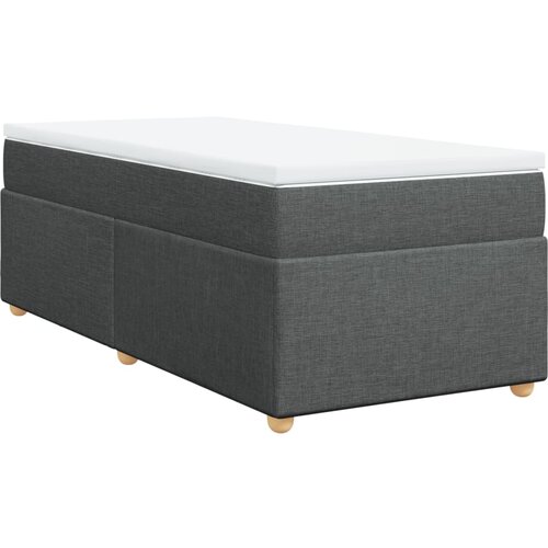 VidaXL Box spring postelja z vzmetnico temno siva 90x200 cm blago, (21291334) Slike