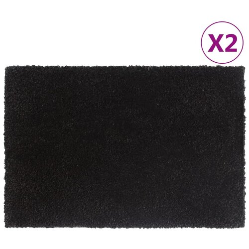 vidaXL Otirači 2 kom crni 40 x 60 cm čupavi od kokosovih vlakana Cene