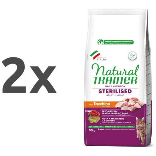 Natural trainer Cat Sterilised Adult, puran - različna pakiranja 2 x 10 kg Cene