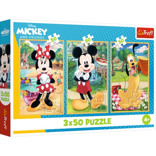 Puzzle 3x50 - Mice on vacation Disney Trefl 34881 Slike