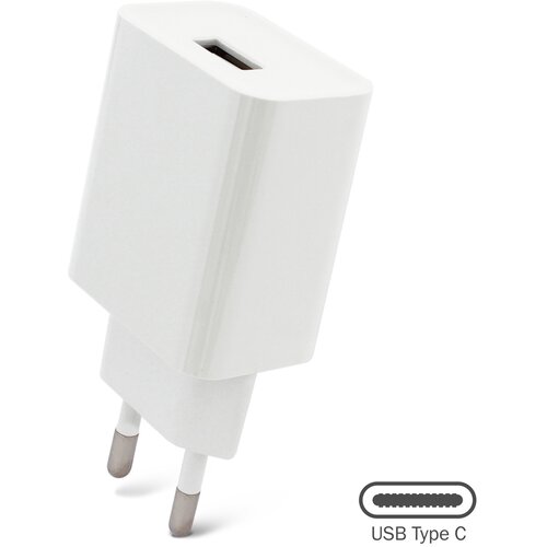  Kućni punjač 2.1A sa USB na Type C kablom CE beli Slike