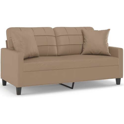 Maison Chic kavč - Sofa - Kanape dvosed z okrasnimi blazinami kapučino 140 cm umetno usnje, (21727688) Cene
