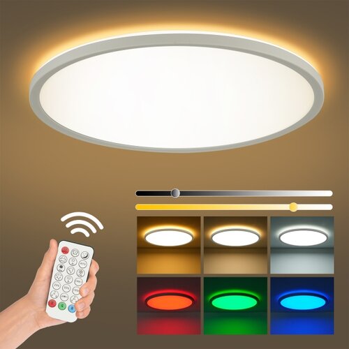  Brilagi - LED RGB prigu&amp;scaron;iva svetiljka ULTRA SLIM LED/18W/230V prečnik 30 cm bela + daljinski upravljač Slike