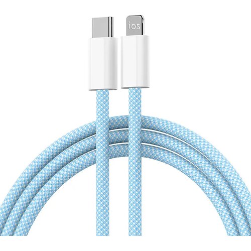  Usb kabl Braided PD Type C na Lightning 20W plavi Cene