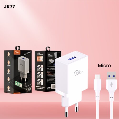 Konfulon kućni punjač joko mini JK77+M fast 2.4A micro beli Slike
