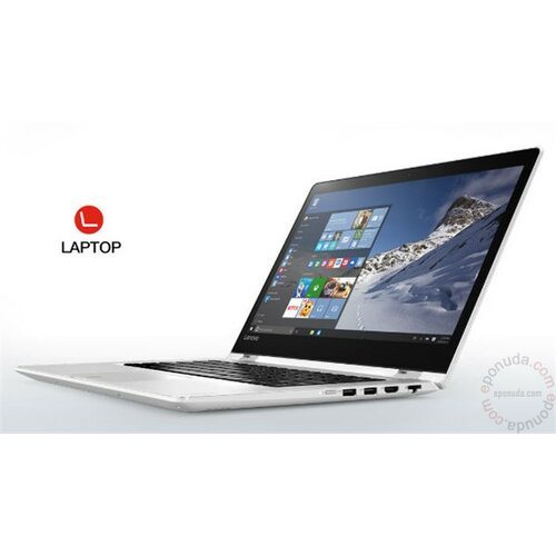 Lenovo YOGA 510-14 (80S7008QYA), 14 IPS FullHD Touch LED (1920x1080), Intel Core i5-6200U 2.3GHz, 8GB, 1TB HDD, Radeon R5 M430 2GB, USB3.0, Win 10, white laptop Slike