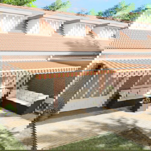 vidaXL ručno uvlačna tenda Narančasta i žuta 600x300 cm Cene