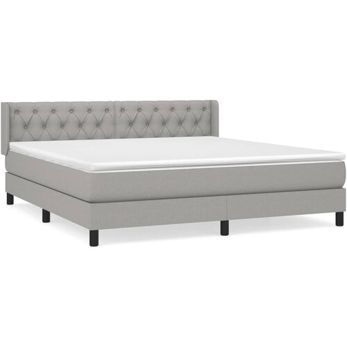 VidaXL Box spring postelja z vzmetnico svetlo siva 160x200 cm žamet, (20789935) Slike