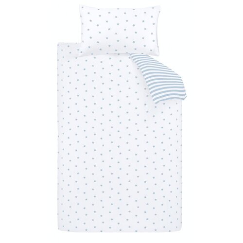 Bianca Bela/modra bombažna otroška posteljnina za posteljico 120x150 cm Mini Star & Stripes – Cene