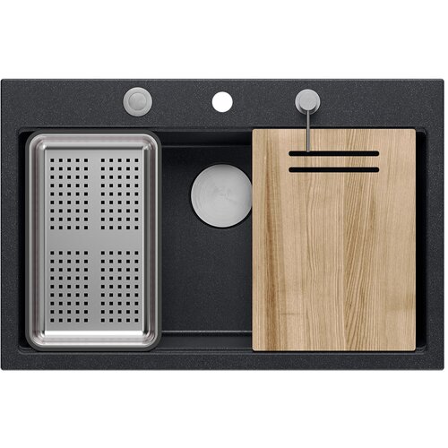 Quadron granitni umivalnik MARC 110 WORKSTATION Black Cene