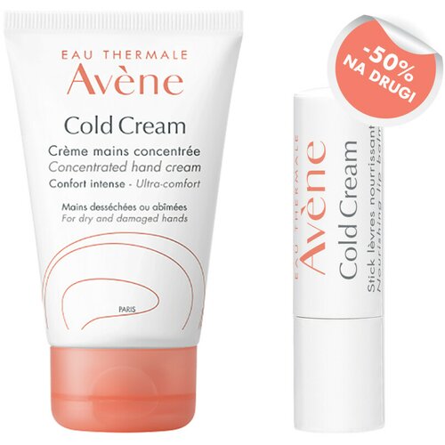 Avene Cold Cream koncentrat krema za ruke 50 ml + 50% popusta na Balzam za usne Slike