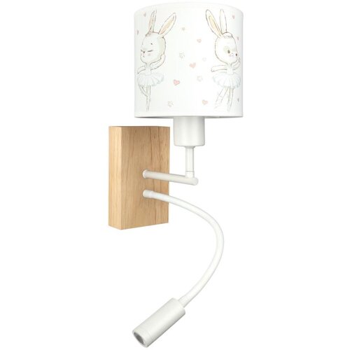 Brilagi LED fleksibilna lampa BOBO WOOD 1xE27/25W/230V + LED/3W hrast/bela/zečići Slike