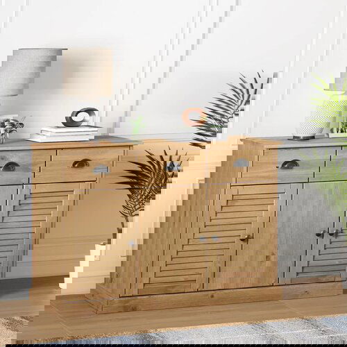 vidaXL Komoda s predali VIGO 113x40x75 cm trdna borovina Cene
