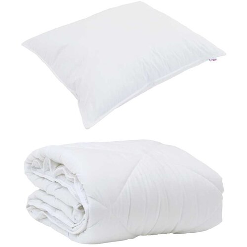 VidaXL Celosezonski pokrivalo z blazino 2 pcs Bela Mikrovlakna, (5000148792) Slike