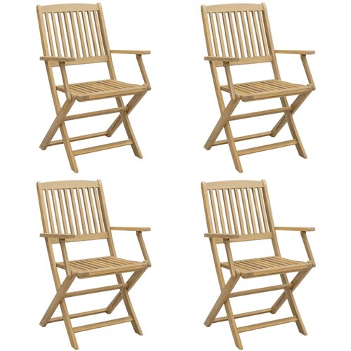 Maison Chic Zložljivi Vrtni Stoli - Stol za vrti 4 kosi 57,5x54,5x90 cm trdna akacija JS2839, (21876143) Slike