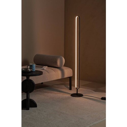 Ellos Home Mat crna metalna LED stojeća svjetiljka s mogućnosti zatamnjivanja (visina 130 cm) Loop &amp;ndash; Slike