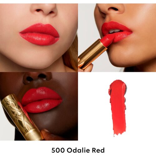 Gucci Beauty Rouge &amp;agrave; L&amp;egrave;vres Satin Lipstick satenasti ruž za usne nijansa 500 Odalie Red 3.5 g Slike
