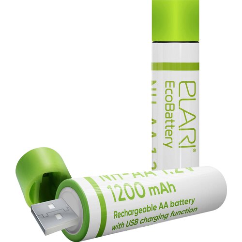 Elari Eco-Battery mignon (aa)-akumulator NiMH 1200 mAh 1.2 V 2 kos, (20431116) Slike