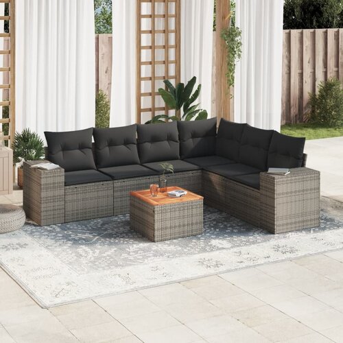 vidaXL 7-dijelni set vrtnih sofa sivi od poliratana Cijene