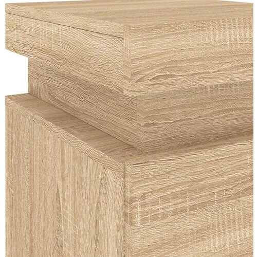 VidaXL Noćni ormarići s LED svjetlima 2 kom boja hrasta 35x39x55 cm Slike