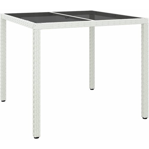VidaXL Stol za vrt Bijelo 90 x 90 x 75 cm poliratan - Bijela i crna 90 x 90 x 75 cm Slike