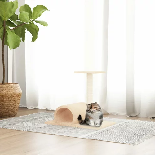  Grebalica za mačke s tunelom krem 60 x 34,5 x 50 cm