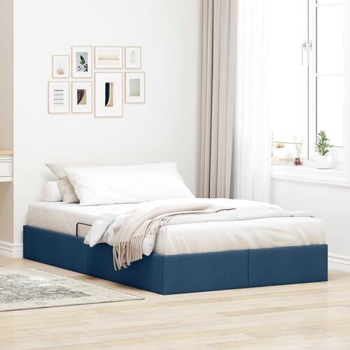  Otomanski krevet s pohranom Plava 120 x 200 cm tkanina Cijene