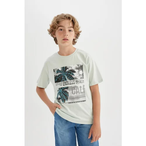 Defacto Boy's Crew Neck Printed Short Sleeve T-shirt