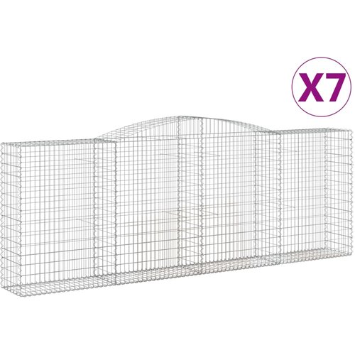  Lučne gabionske ko&amp;scaron;are 7 kom 400x50x140/160cm pocinčano željezo Slike