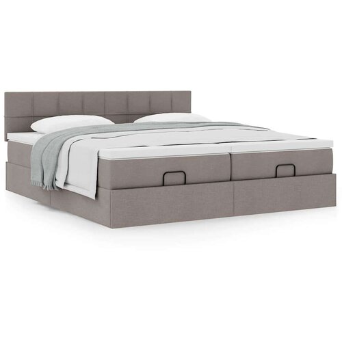  Otomanski okvir kreveta s madracima smeđesivi 180x200cm tkanine Cene