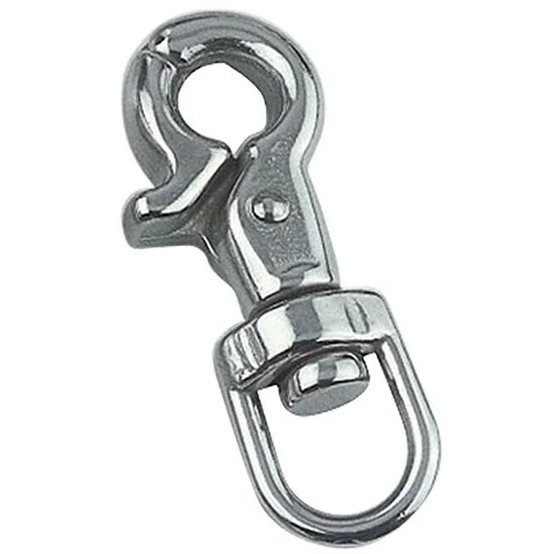  Karabiner kuka (Promjer: 13 mm, Duljina: 6,5 cm, Okrugla očica, Plemeniti čelik, A4)