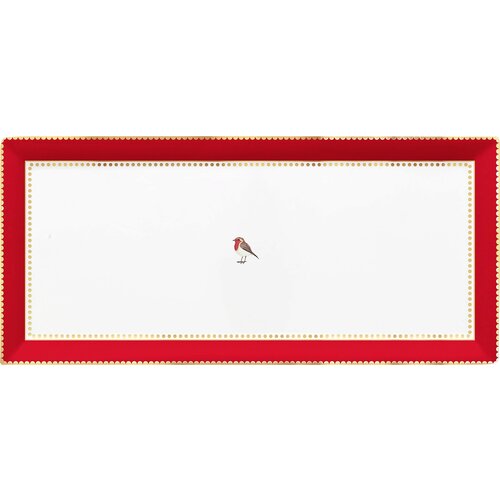 Love Birds - pravokotni krožnik za torto, 33,3 x 15,5 cm - Rdeča Cene