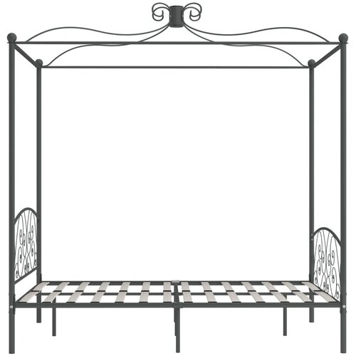  Okvir za krevet s nadstre&amp;scaron;nicom sivi metalni 140 x 200 cm Slike
