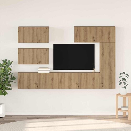 vidaXL Set TV komoda s policom Ostalo s pohranom s vratima Podesiva 6 pcs hrast artisan 30.5 x 30 x 90 cm Cijene