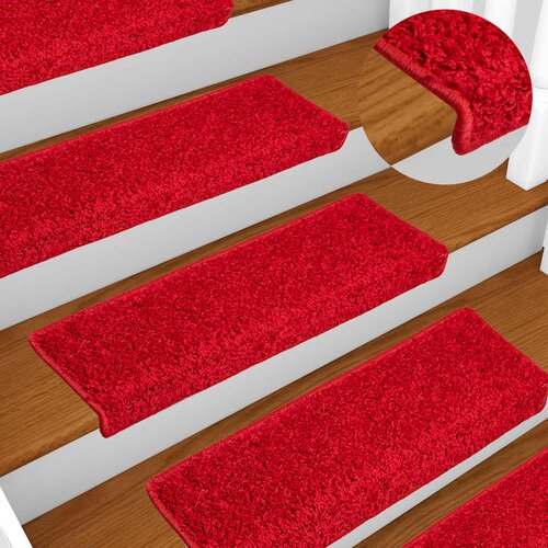  Prostirke za stepenice 20 kom 65x21x4 cm crvene pravokutne rubove Slike