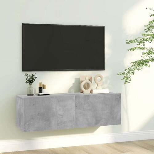 TV ormarić boja betona 100 x 30 x 30 cm od konstruiranog drva Slike