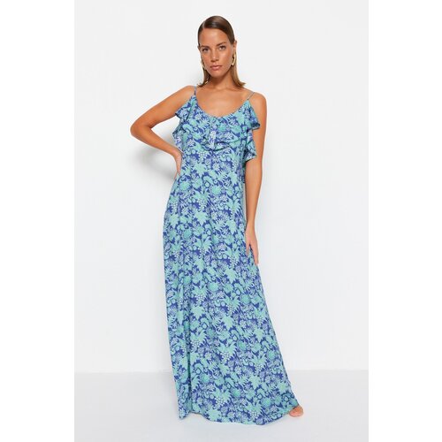 Trendyol Floral Print Maxi Woven Ruffled Beach Dress Slike