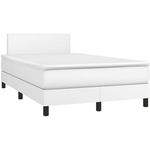 Maison Chic Box spring postelja - Vzmetna postelja z vzmetnico bel 120x190 cm umetno usnje SL3735, (21906766) Cene