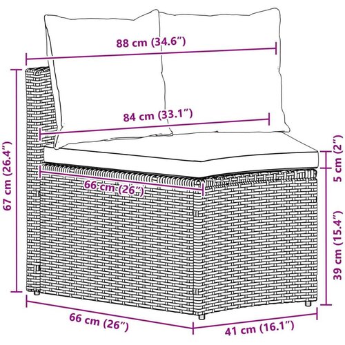 Set sofe 2 pcs Siva Solidno drvo akacije i poli ratan Slike