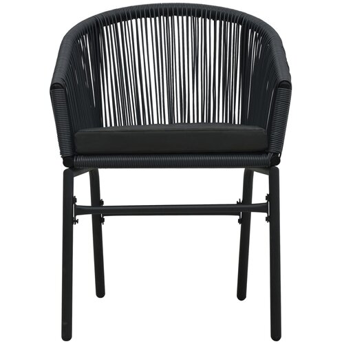 3-dijelni bistro set od poliratana s jastucima crni Slike
