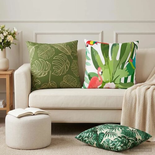  Presvlaka za jastuk 6 pcs HEERLEN Uzorak lista 60 x 60 cm - Uzorak lišća 60 x 60 cm 6 Cene
