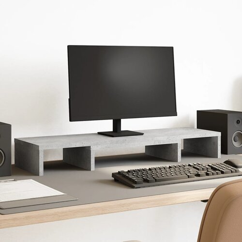vidaXL Stojalo za monitor nastavljivo betonsko siv 80x24x10,5 cm les Cene