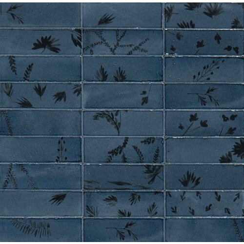 Marazzi Rice Blu Decoro Leaf Lux 5x15cm M96W Slike