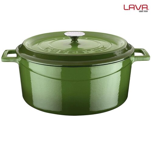 Lava Zelena litoželezna posoda s pokrovom 32 cm Slike