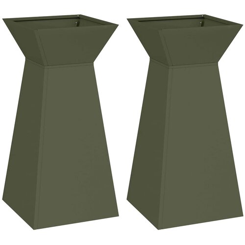 Stup saksija 2 pcs Maslinasta 35 x 35 x 73 cm Slike