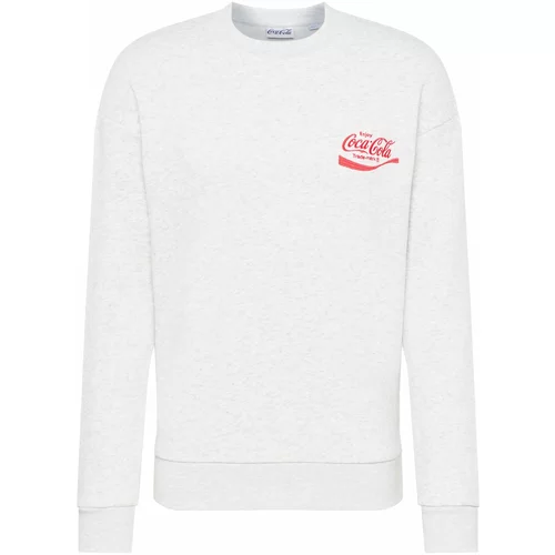 Jack & Jones Sweater majica 'COCA COLA' vatreno crvena / bijela melange