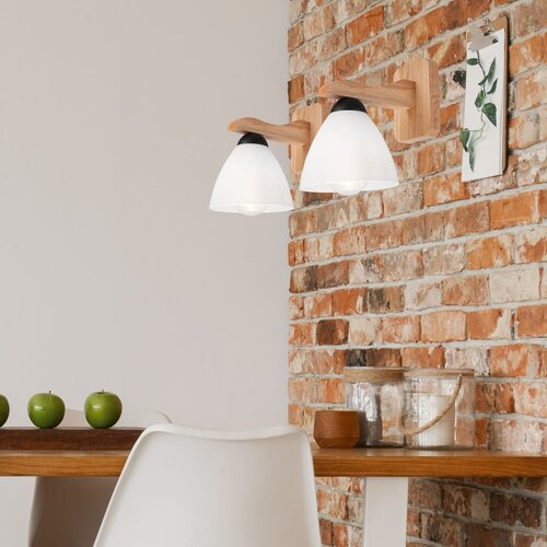 LAMKUR Zidna lampa ADRIANO 1xE27/60W/230V hrast Slike