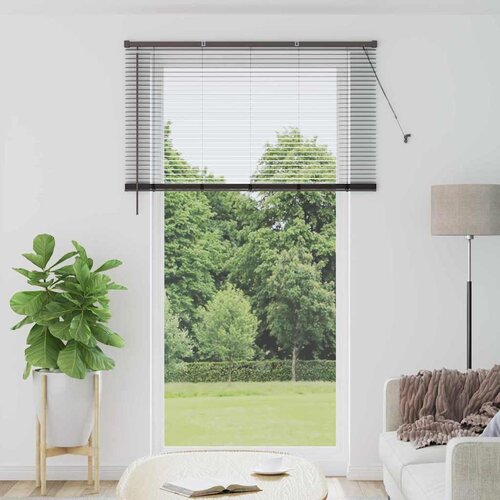 VidaXL Okenska roleta z zavesami Drugo Črna 80 x 130 cm Aluminij Slike